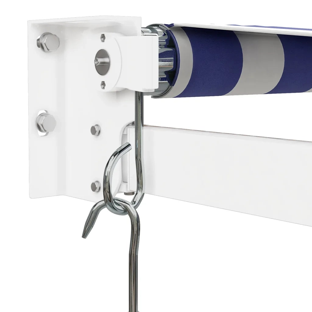 Tenda Sole Retrattile Blu e Bianca 3x2,5 m Tessuto e Alluminio 3154421