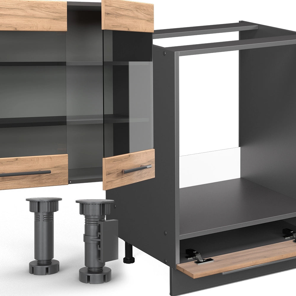 Cucina componibile Fame-Line Rovere dorato/Antracite 300 cm, PL Rovere Vicco