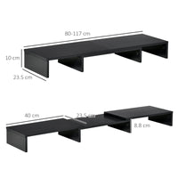 Supporto Monitor 80-117x23,5x10 cm in MDF Nero
