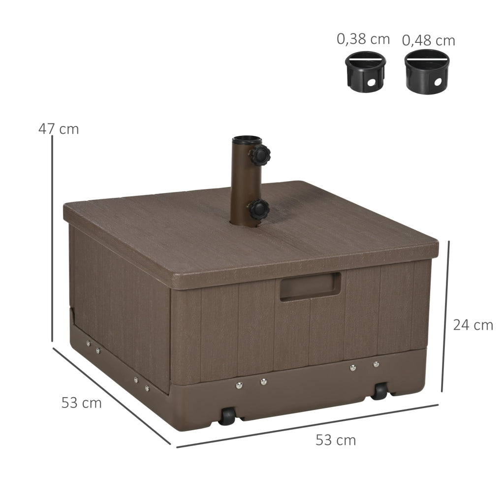 Base per Parasole con Ruote e Portavasi ¨C zephmum ¨C Marrone PE e Metallo