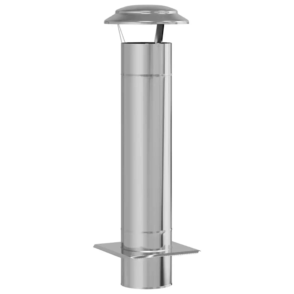 vidaXL Estensione Camino Argento 25 x 25 x 82 cm Acciaio inossidabile