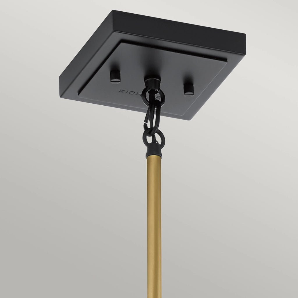 Sospensione Industrial Nordico Kitner Acciaio Ottone Vetro 1 Luce E27
