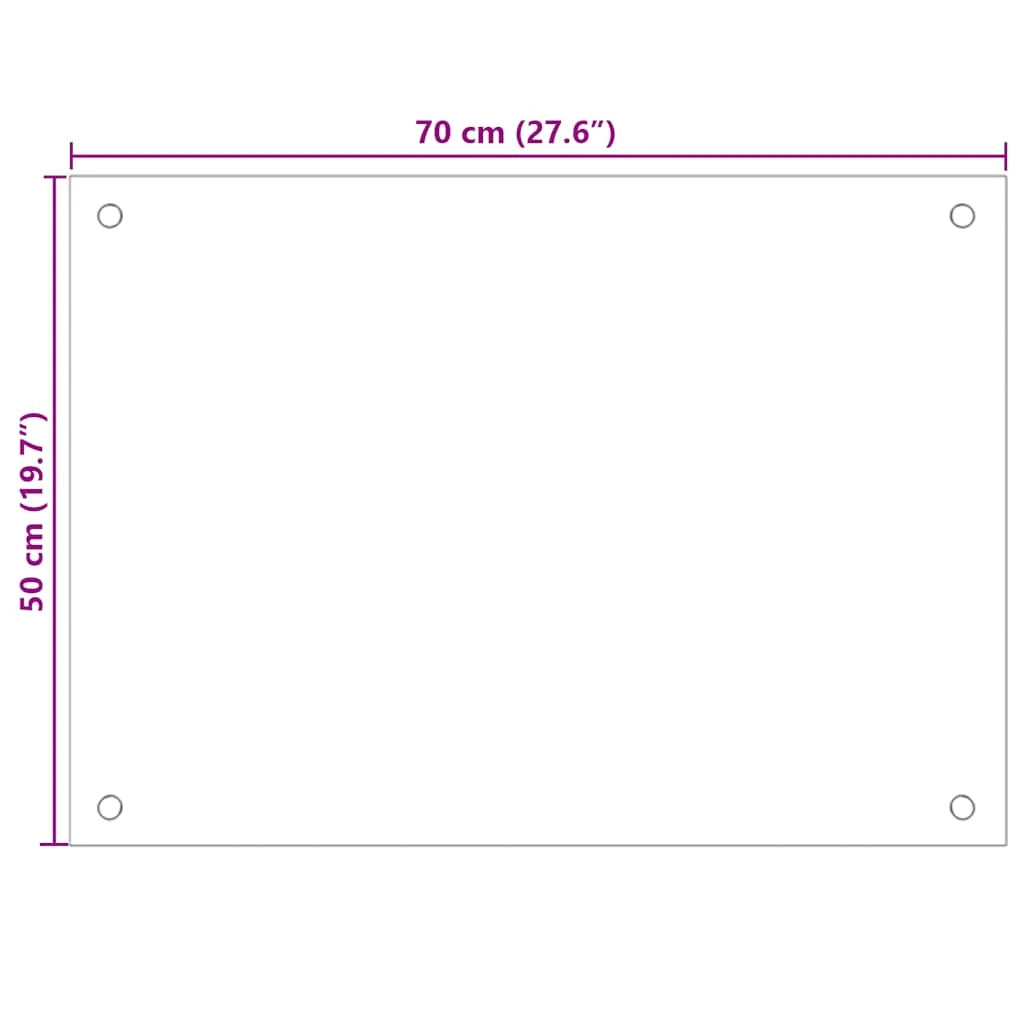 Set di 2 paraschizzi per cucina 70 x 50 cm vetro temperato bianco 02_0055727
