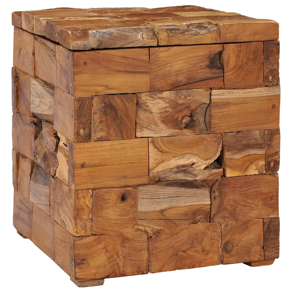 Sgabello con Contenitore in Legno Massello di Teak cod mxl 54267