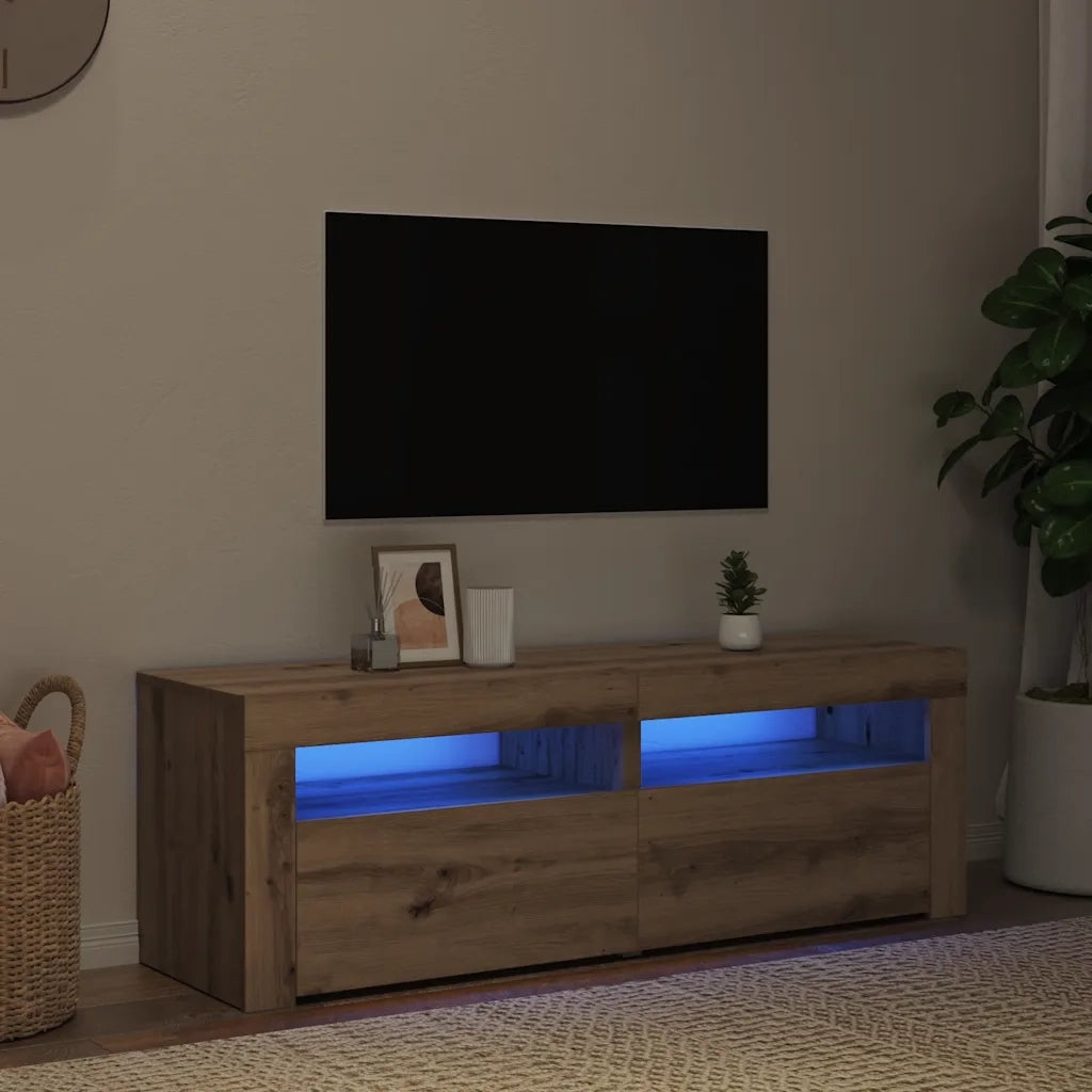 Mobile Porta TV con LED Artigianale 120x35x40 cm Multistrato