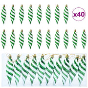 Palla a spirale di Natale 40 pz Verde Plastica CFW3013918