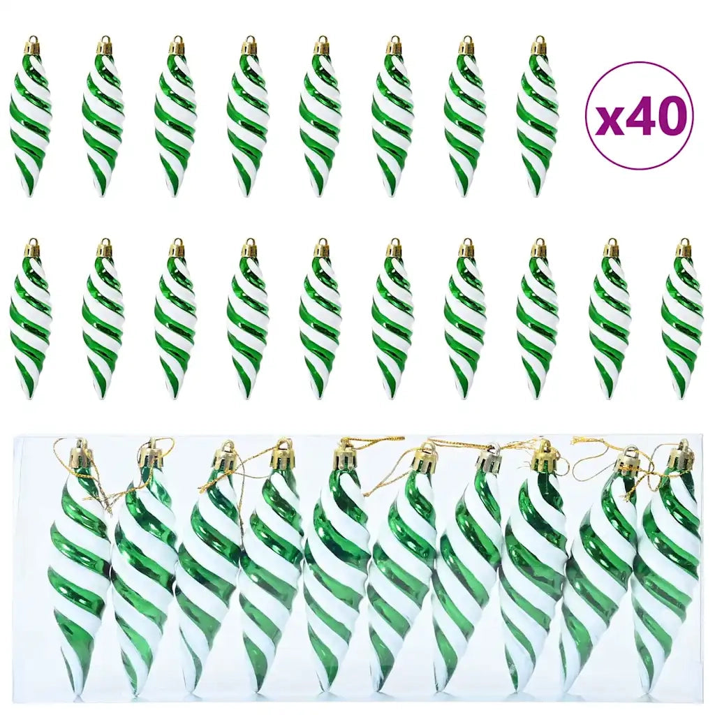 Palla a spirale di Natale 40 pz Verde Plastica CFW3013918