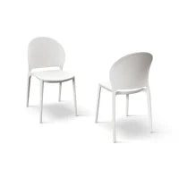 PAZZO DESIGN Sedia Stefania set da 4 sedie bianco in Polipropilene