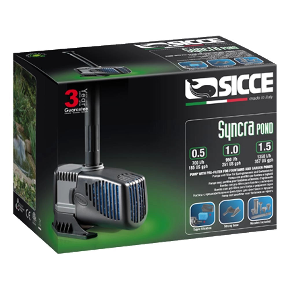 Sicce pompa laghetto syncrapond 1.5 filtrazione giochi 1350 litri ora