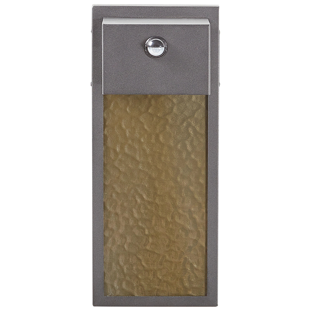 Lampada da parete esterna a LED in metallo grigio e vetro con sensore 40 cm stile moderno contemporaneo