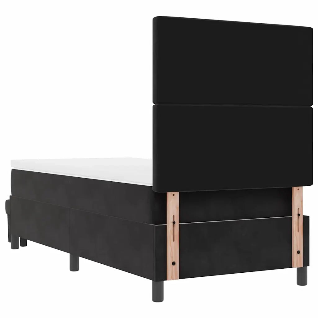 Letto a molle con materasso Nero 100 x 200 cm Velluto 3344428