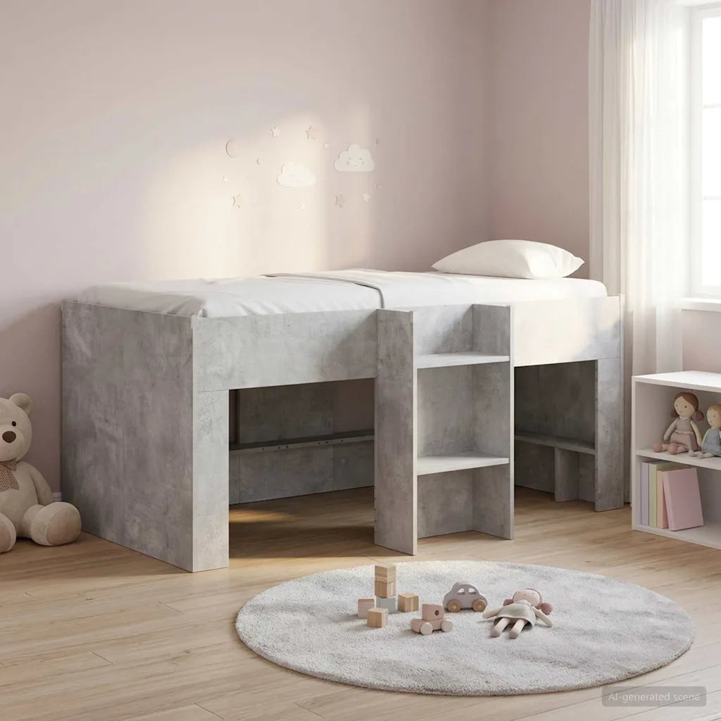 Letto Alto per Bambini Grigio Cemento 80 x 160 cm 3422574