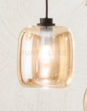 SOSPENSIONE VERVE-3 1 LUCE AMBRA ATTACCO E14 SENZA BASE D' ATTACCO D.16CM H.19CM