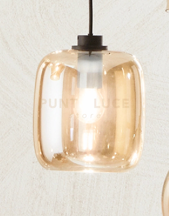 SOSPENSIONE VERVE-3 1 LUCE AMBRA ATTACCO E14 SENZA BASE D' ATTACCO D.16CM H.19CM