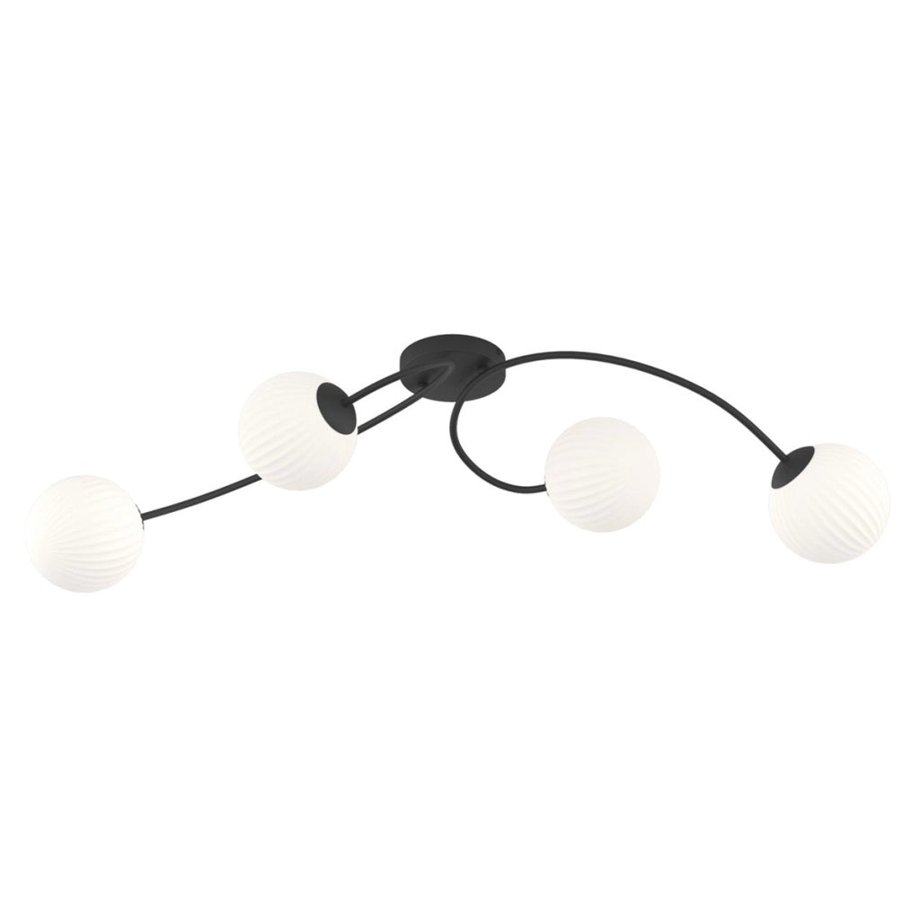 Lampada a sospensione Vibra in acciaio nero e vetro
