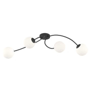 Lampada a sospensione Vibra in acciaio nero e vetro