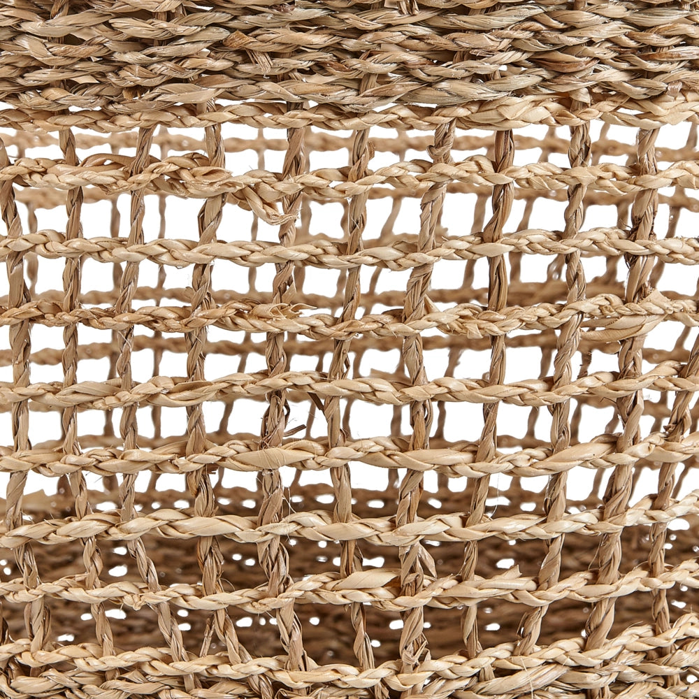 Set di 2 cestini in alghe naturali con manici intrecciati accessori per la casa in stile boho