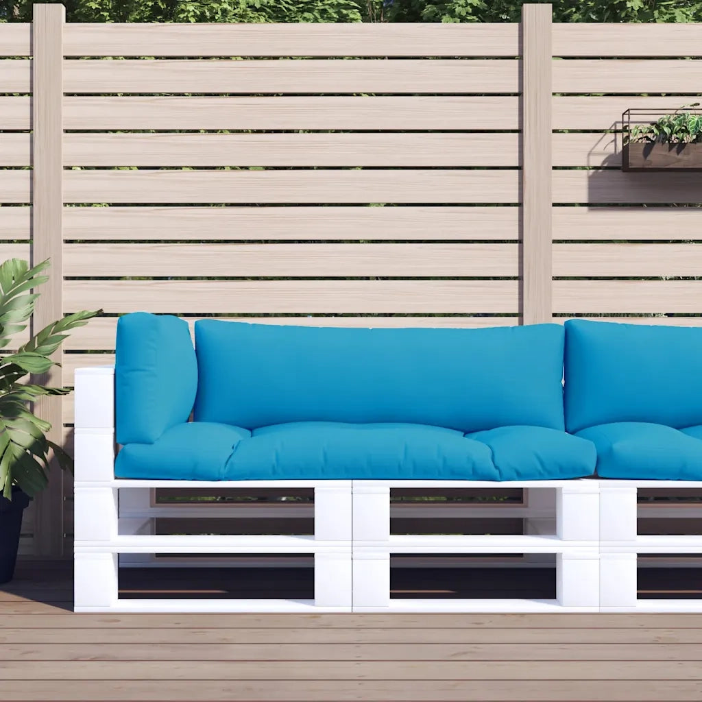 vidaXL Cuscini per Pallet 3 pz Azzurro in Tessuto
