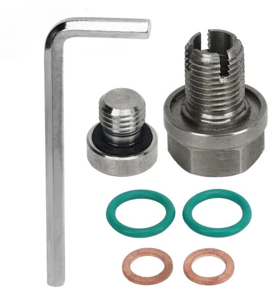 Olio afgetapte plug Oversized - Acciaio inossidabile - Viti da autoallentamento - Gomma O-Ring - M14.5-1.5x15mm - Alta affidabilità - Olio plug