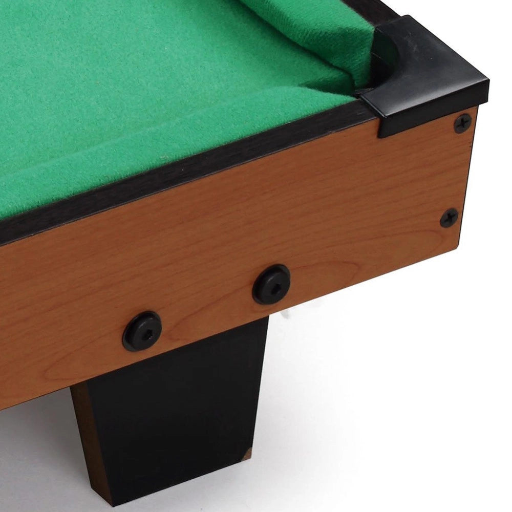 Trade Shop - Carambola Biliardo Da Tavolo In Legno Con Piedi 15 Palle E 2 Stecche 65x37x15cm -