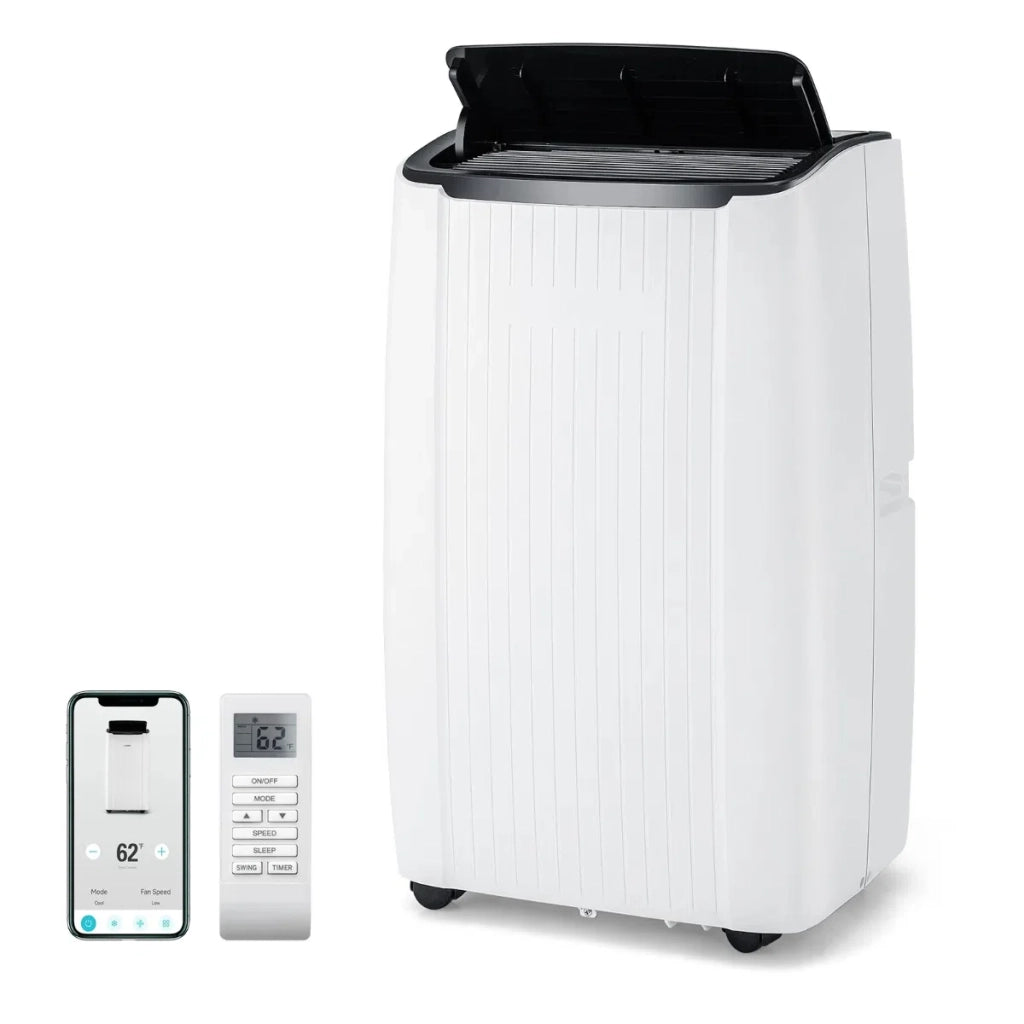 Condizionatore portatile 41 x 31 x 71 cm 4 in 1 wifi silenzioso riscaldamento raffreddamento in ABS bianco 20_0011462