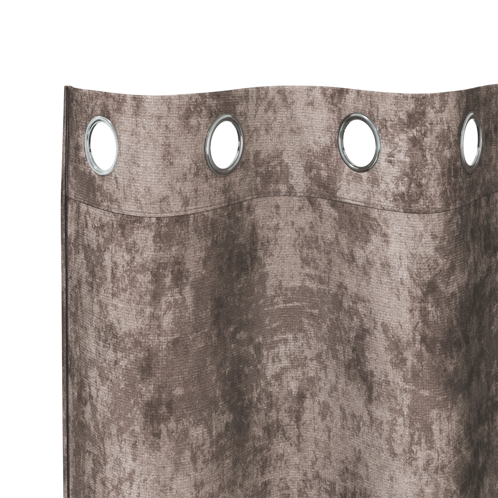Tende in velluto 2 pz con occhielli Cappuccino 225x140 cm