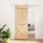 Porta scorrevole Naturale e Bianco 80 x 210 cm