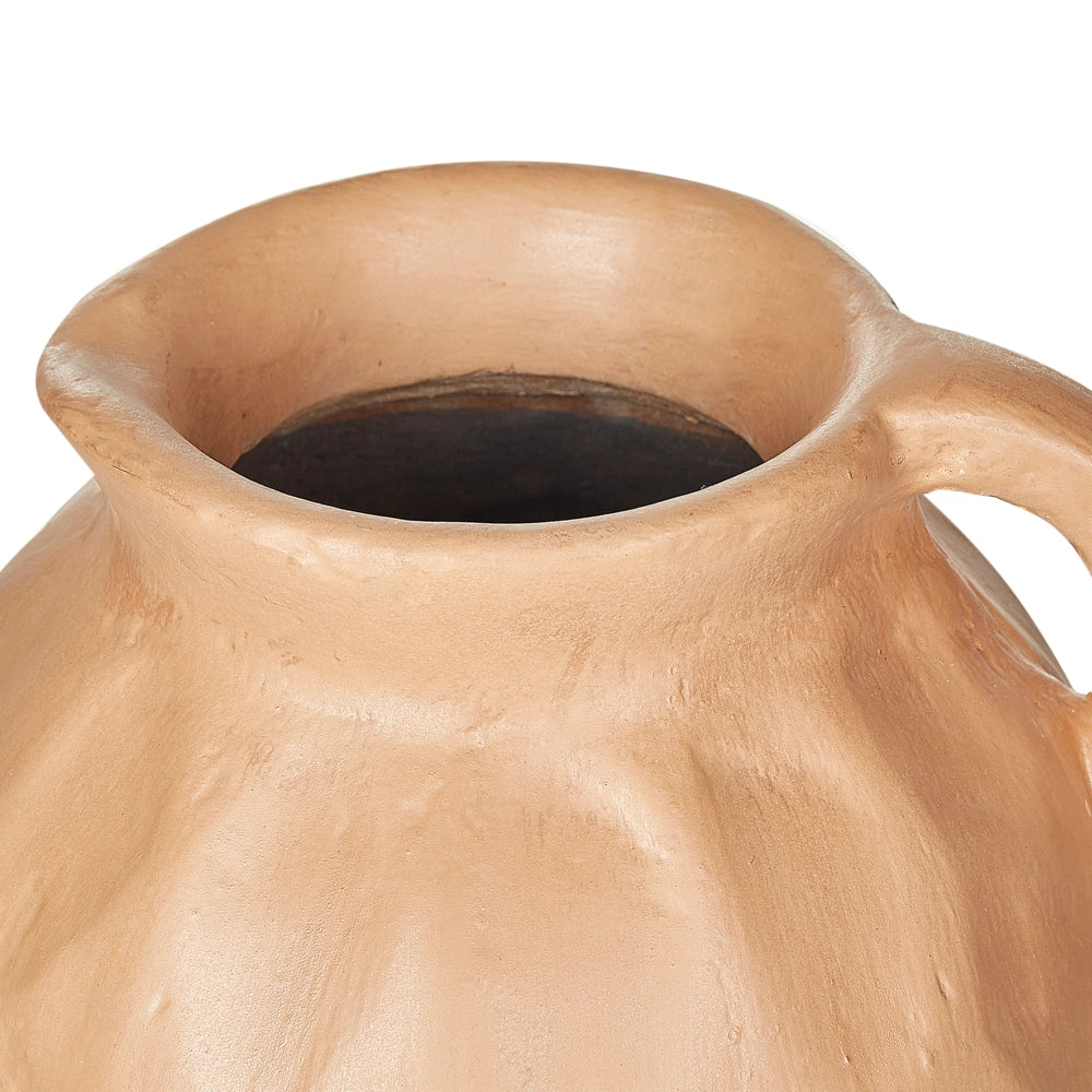 Vaso decorativo in terracotta arancione 47 cm Fatto a mano Design tradizionale Decorazione per la casa Soggiorno