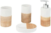 Set di accessori da bagno 4 pezzi - dispenser di sapone in ceramica e set di conservazione