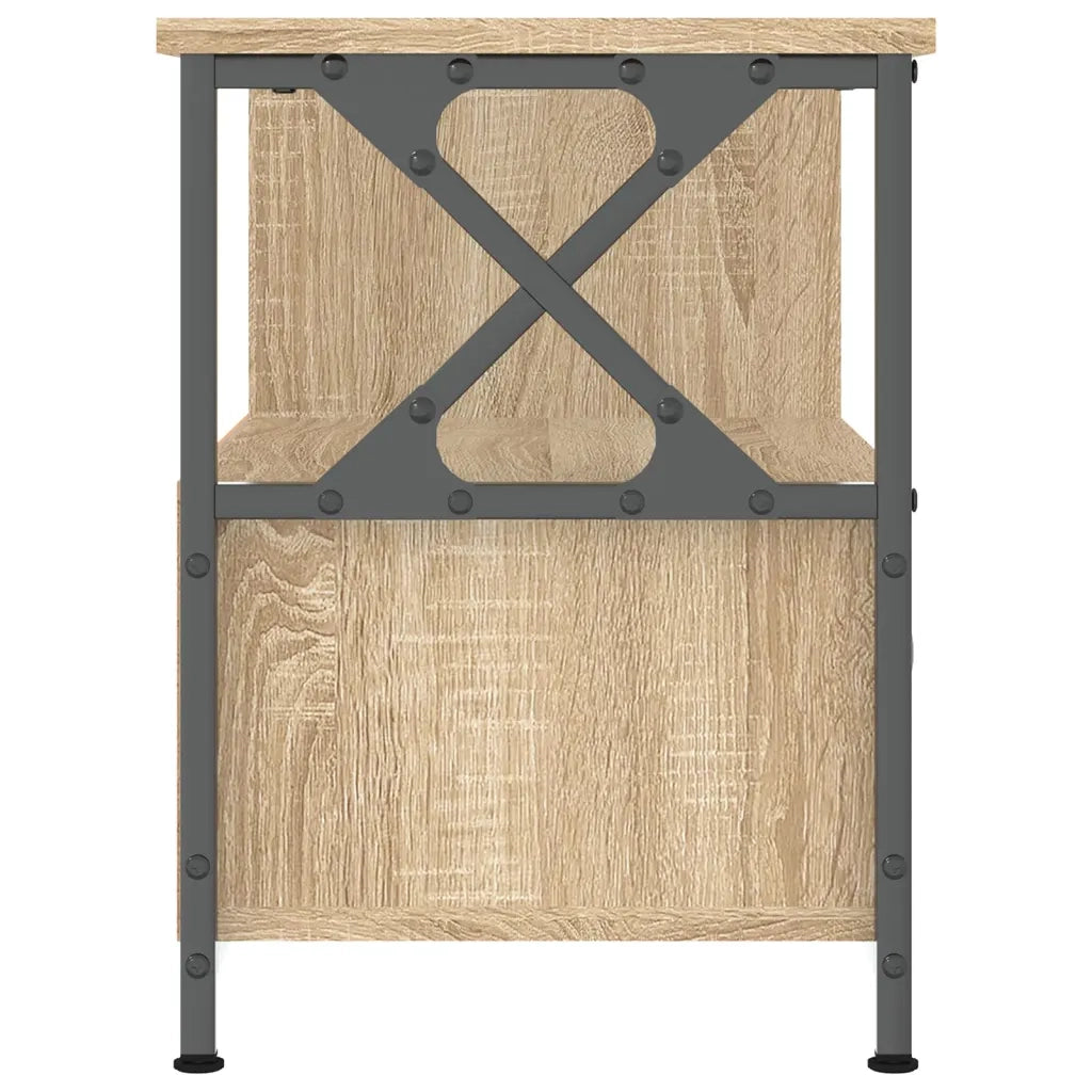 Mobile TV Rovere Sonoma 90x33x45 cm Legno Multistrato e Ferro 831794