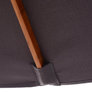 Ombrellone da Giardino 2x1,5 m Palo Ø38 mm in Legno e Poliestere Grigio Scuro