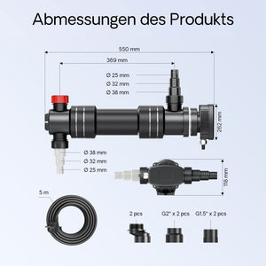 CUV-636 Chiarificatore acqua per laghetti 36W Sterilizzatore UVC