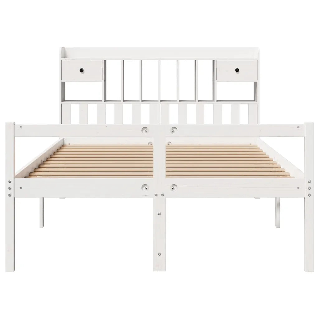 Letto Libreria senza Materasso Bianco 140x190 cm Legno di Pino 3322048