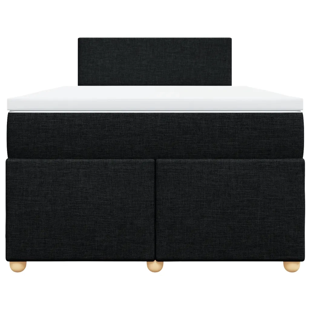 Giroletto a Molle con Materasso Nero 120x190 cm in Tessuto