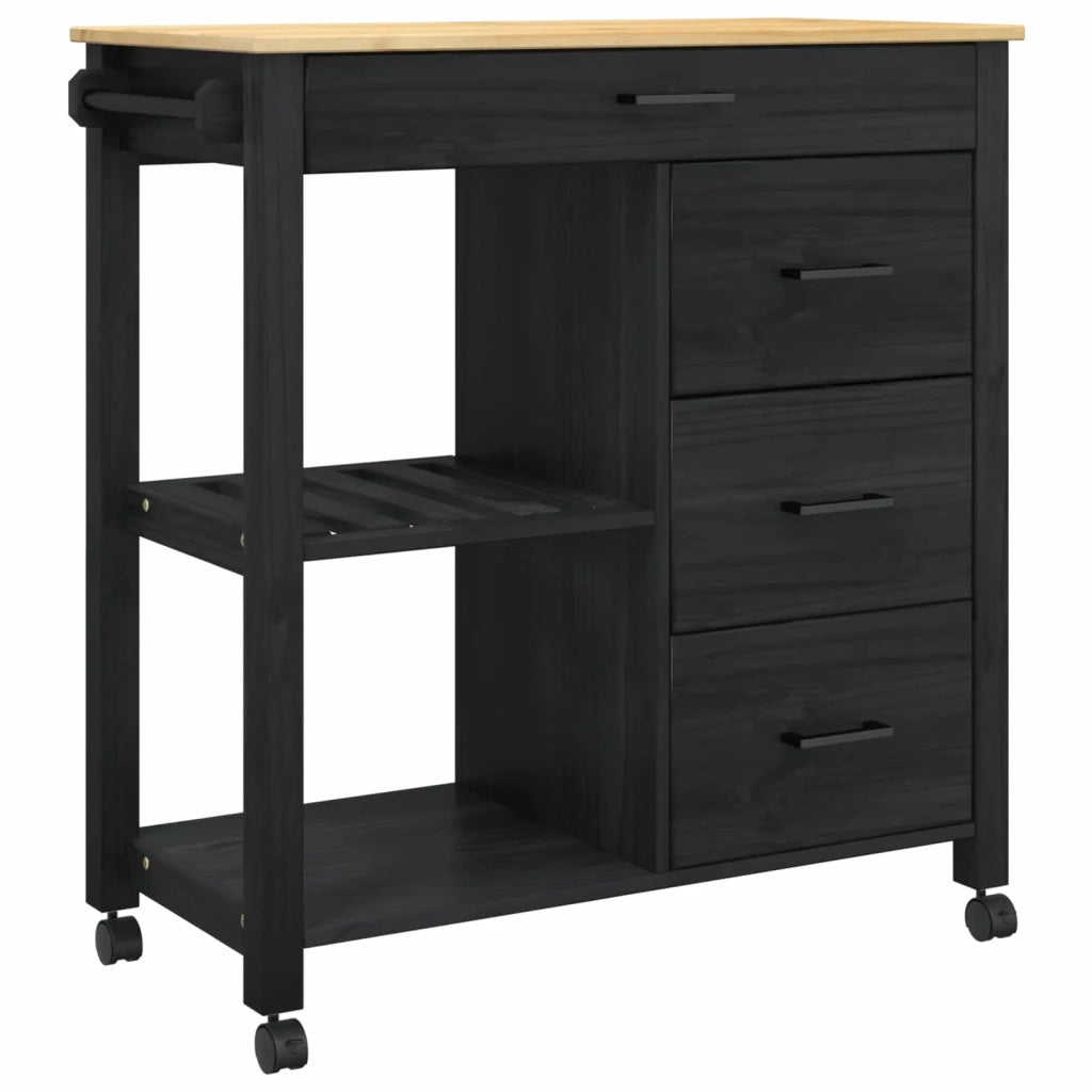 Carrello da Cucina MONZA Nero 84 x 40 x 88,5 cm CFW9632394