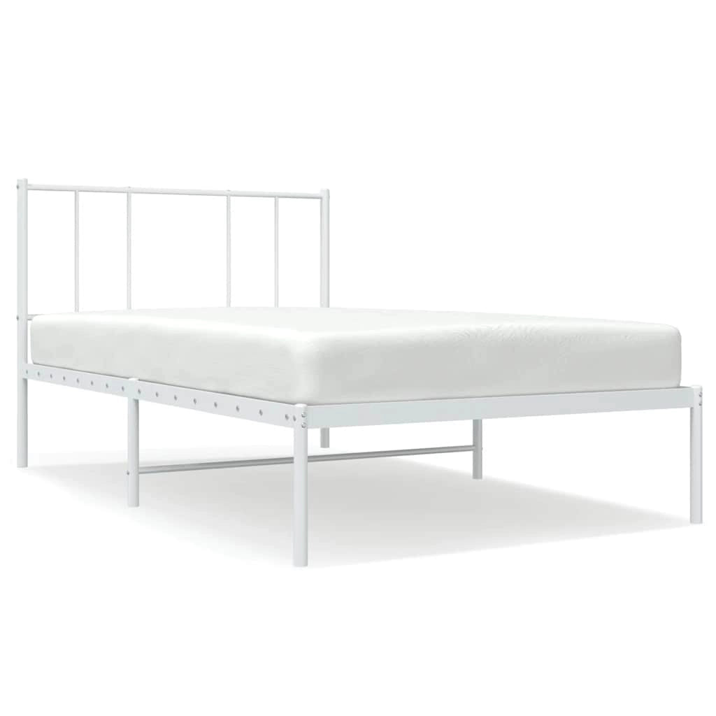 Giroletto con Testiera Metallo Bianco 75x190 cmcod mxl 130883