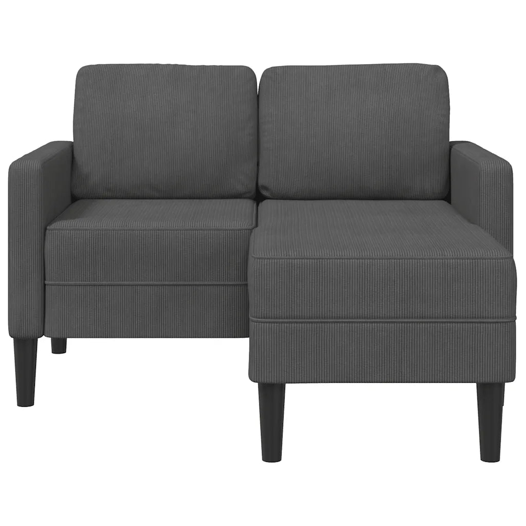 Divano a 2 posti con chaise longue a L-Sofa 2 Posti grigio scuro 125 cm in lino