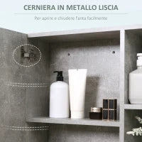 kleankin Specchiera Bagno a Parete con Anta e Mensole Laterali in Legno, 80x19.8x64cm