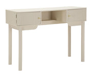 Toletta Shy Bianca e Oro 110 cm - Design Moderno con Texture Verticali, Struttura in Legno di Pino e Ferro, Stile Minimalista - 1429140000