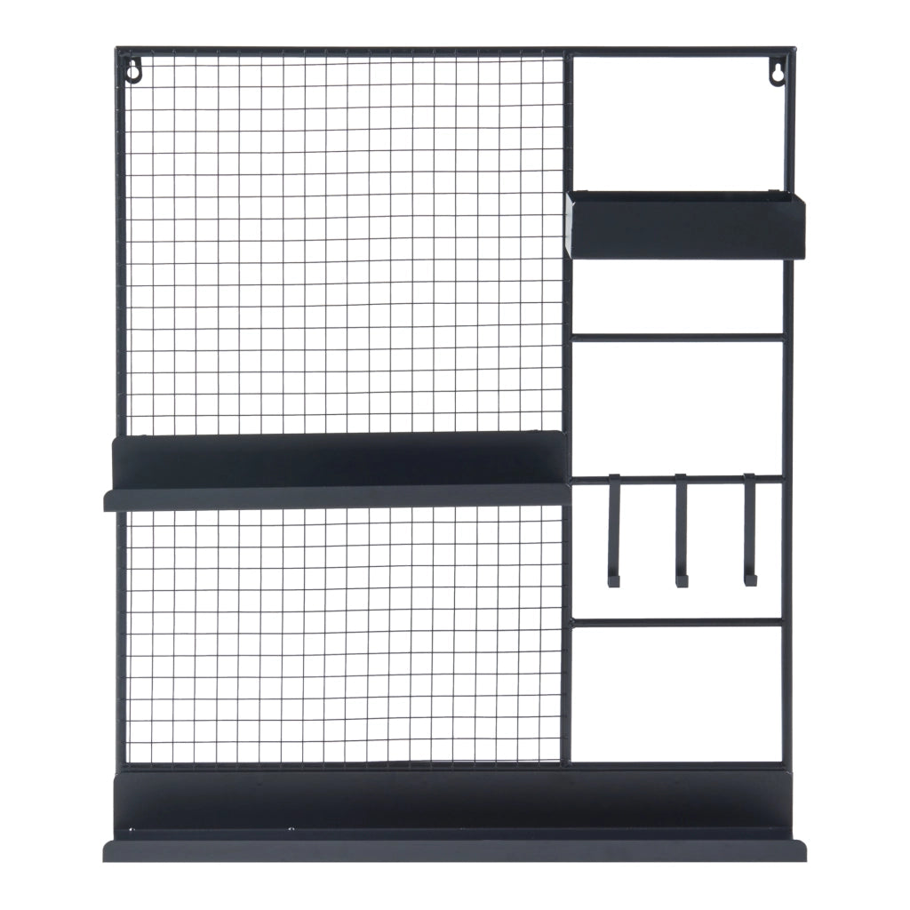 Bacheca Multifunzionale Westre 70 x 60 cm Metallo Nero [en.casa]