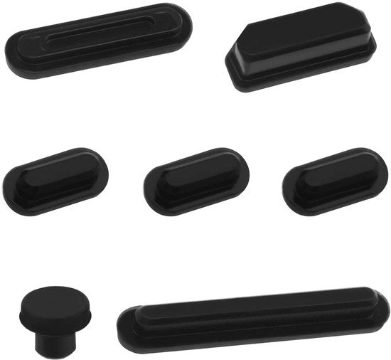 Stecchini per laptop 7 pezzi - Compatibili con MacBook Pro 14/16 pollici - Protezione in silicone - Capsule antipolvere - Nero - Materiale duraturo - Stecchini per laptop in silicone