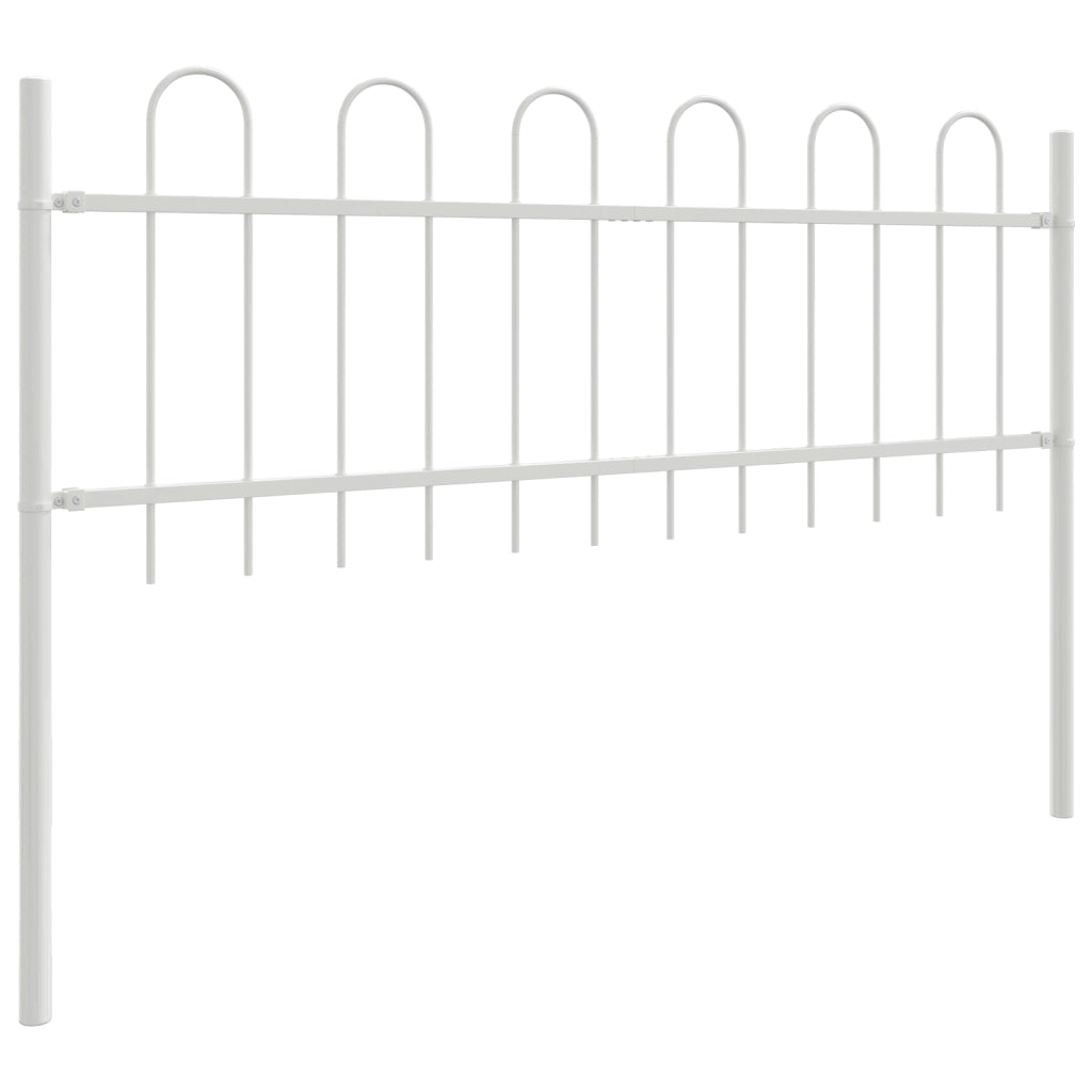 Transenna da Giardino con Parte Superiore ad Arco Bianca 1,7x0,6 m in Acciaio