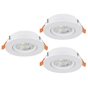 Faretto Incasso Moderno Barranco Plastiche Bianche 3 Luci Led 4,5W 3X450Lm Ip20
