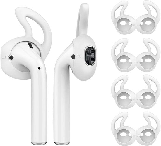 Orecchini di protezione per AirPods in silicone - Con cuscinetti morbidi e antiscivolo - Ideali per lo sport e le attività - 4 paia - Copricampioni protettivi