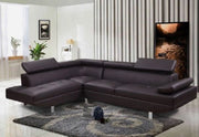 Divano angolare, pelle marrone moderno 270cm Sicorage Eldy Sinistra