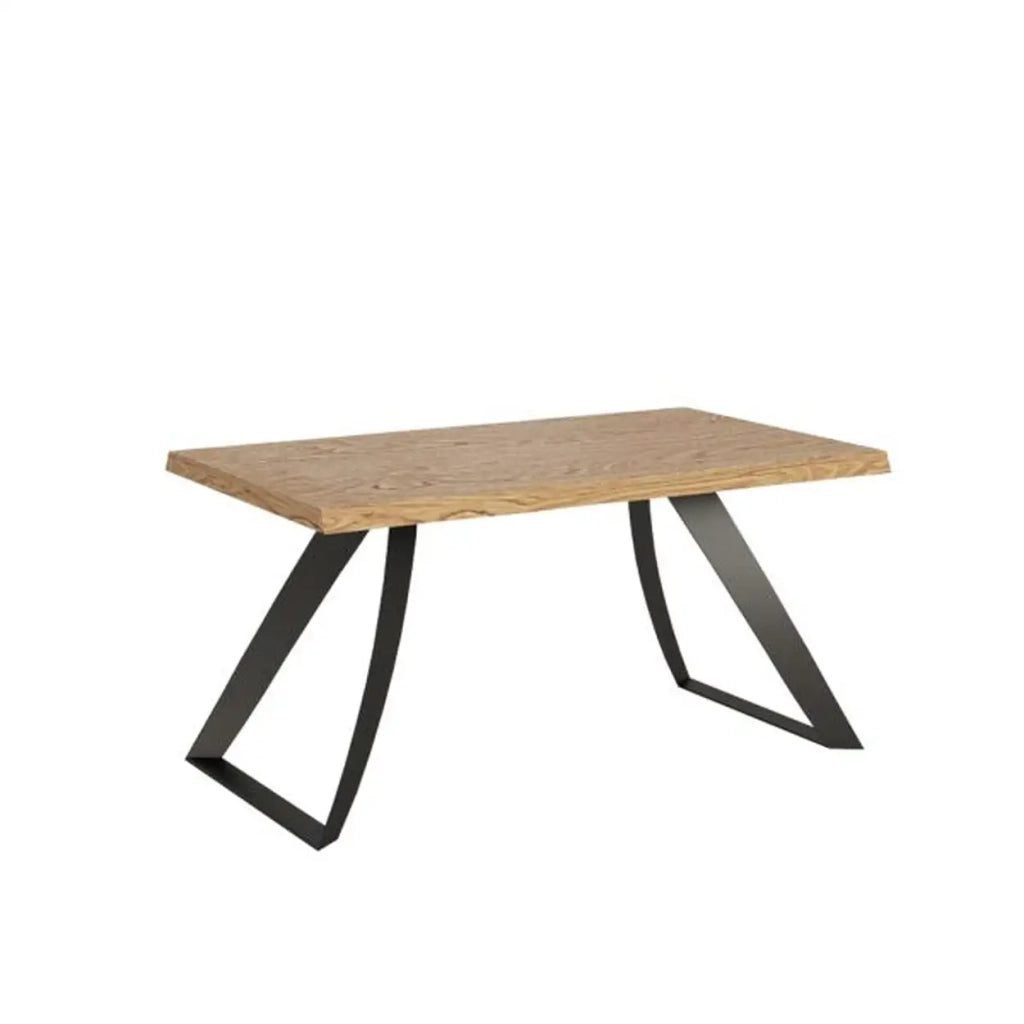 Tavolo fisso 160x90 cm Tabira rovere scortecciato gambe antracite