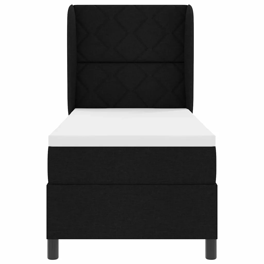Letto a molle con materasso Nero 80 x 200 cm Tessuto 3340594