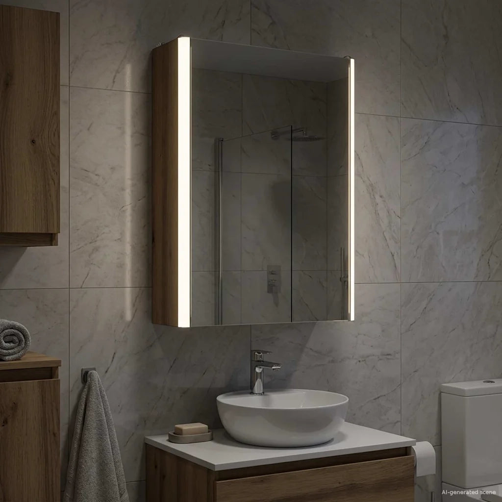 Mobiletto per specchio da bagno Rovere Artigianale