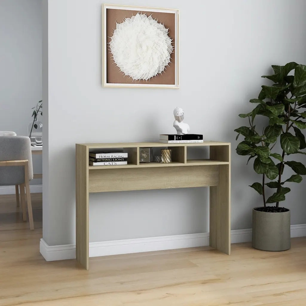 Tavolino Consolle | Tavolo d'Ingresso Rovere Sonoma 105x30x80 cm Legno Multistrato