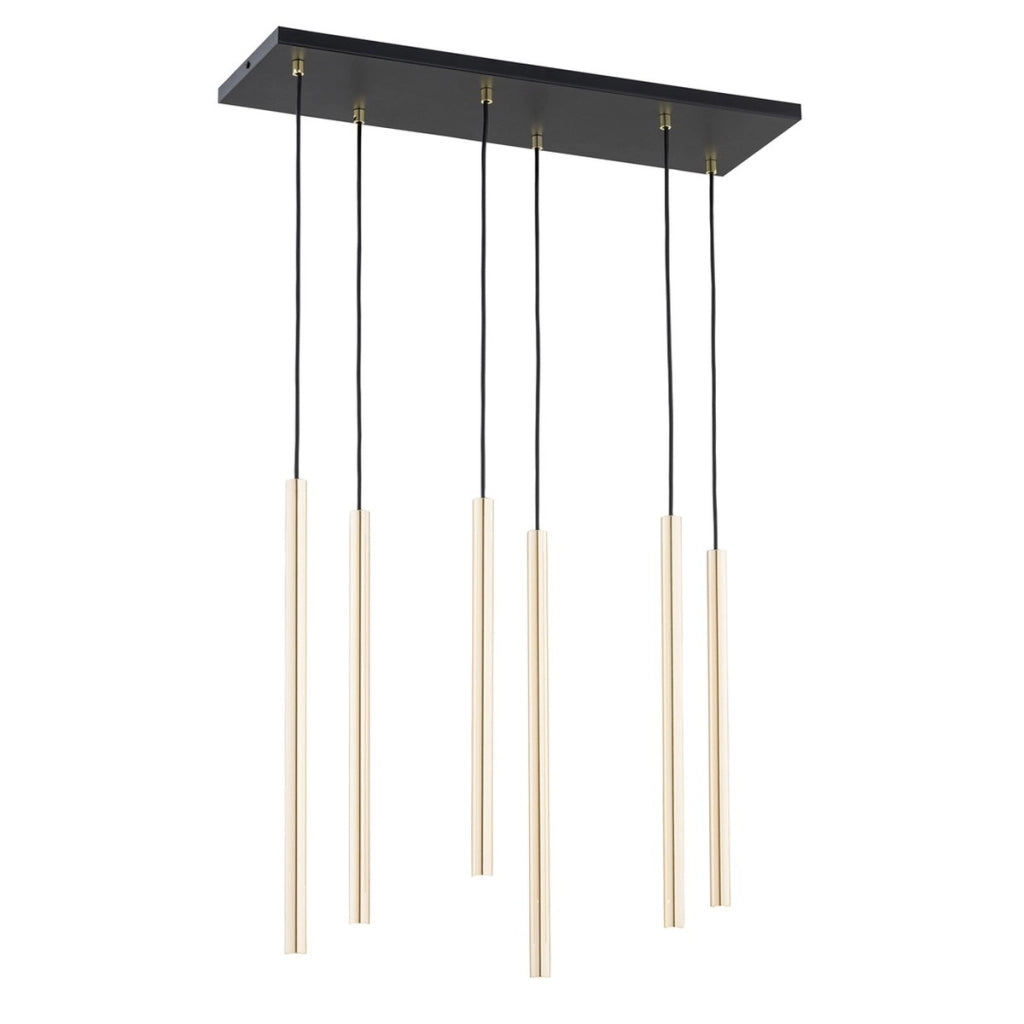 Lampada a sospensione Selter in acciaio nero e oro